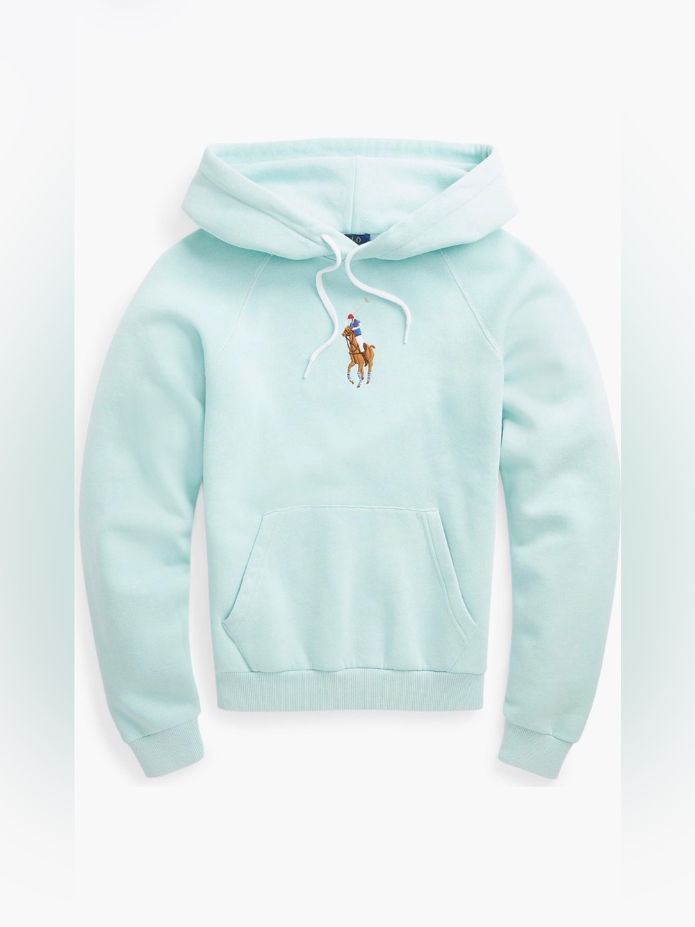 Like new, Polo Ralph Lauren Fleece Hoodie Mint Green Blue XS